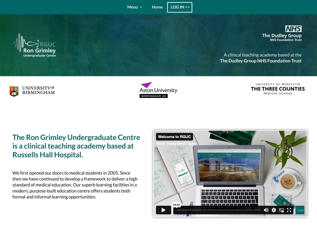 Login button shown on the RGUC menu section of the website