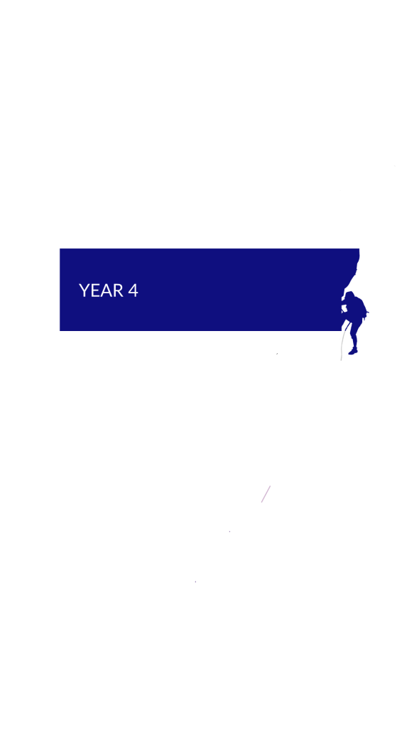 Climbing wall graphic where year 4 is highlighted to show the year group